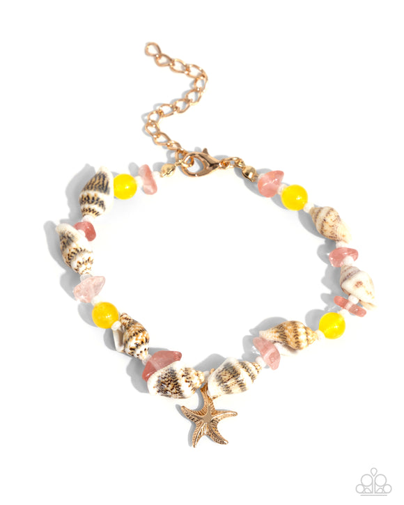 SAND-sational Statement - Multi - Paparazzi Starfish Shell Bracelet