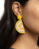 Lemon Leader - Yellow - Paparazzi Seed Bead Lemon Earrings