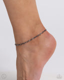 Linked Legacy - Black - Paparazzi Gunmetal Anklet