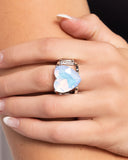 Youthful Yearbook - Blue - Paparazzi Accessories Opalescent  Heart Ring