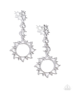 Celestial Chic - Silver - Paparazzi Celestial Sun Stars Moon Post Earrings