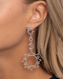 Celestial Chic - Silver - Paparazzi Celestial Sun Stars Moon Post Earrings