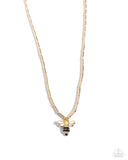 Bees Knees - Gold - Paparazzi Black and Yellow Bee Necklace