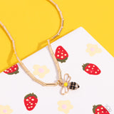 Bees Knees - Gold - Paparazzi Black and Yellow Bee Necklace