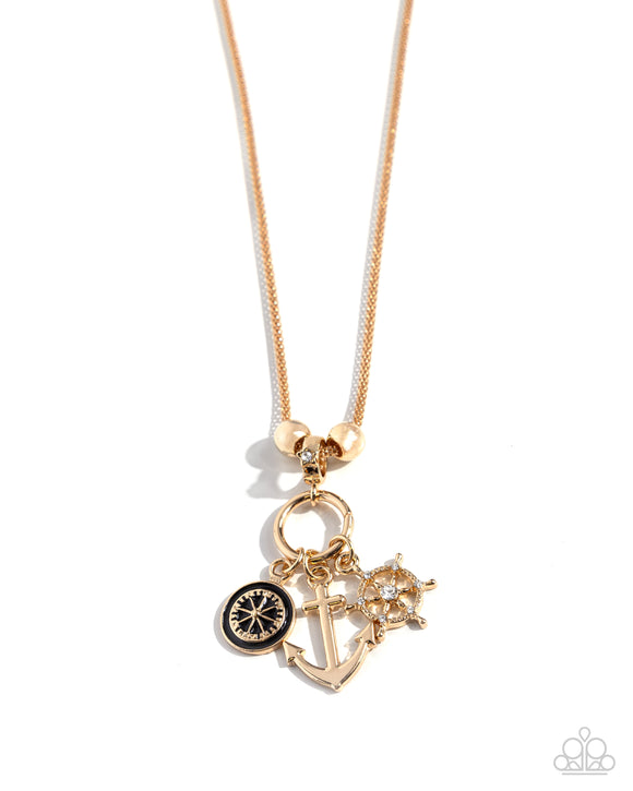 Nuanced Nautical - Gold - Paparazzi Anchor Necklace