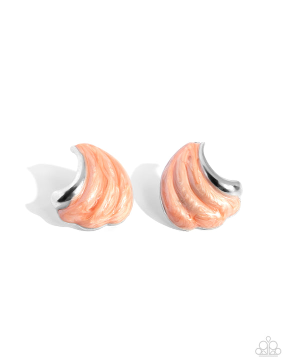 Whimsical Waves - Orange - Paparazzi - Post Earrings