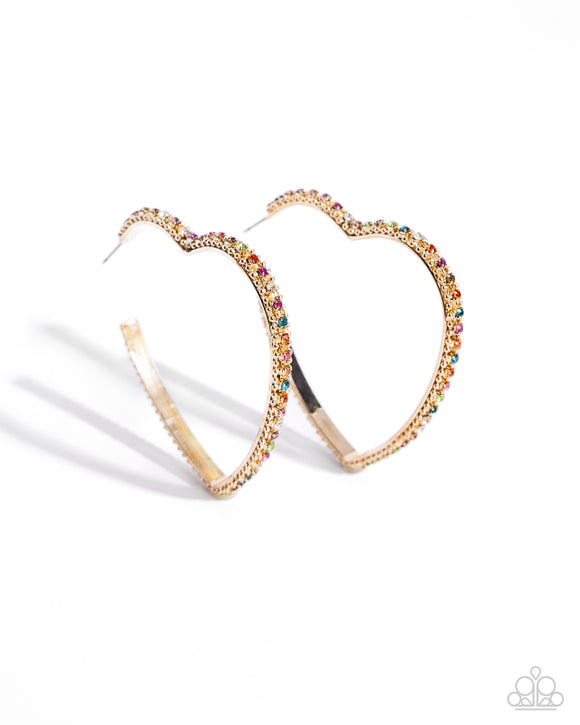 Halftime Hearts - Multi - Heart Hoop Earrings