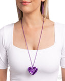 Valentines View - Purple - Paparazzi Accessories Heart Necklace