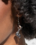 Dapper Dalliance - Silver - Paparazzi Bow Earrings