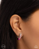 Ombré Observer - Pink - Paparazzi Accessories Clip-on Earrings