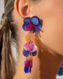 Under the Waves - Purple - Paparazzi July 2024 LOP Mermaid Vibe Earrings