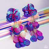 Under the Waves - Purple - Paparazzi July 2024 LOP Mermaid Vibe Earrings