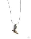 Cowboy Confidence - Brass - Paparazzi  Boot Necklace