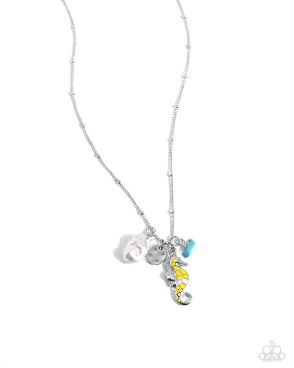 Seahorse Shimmer - Yellow - Paparazzi Seahorse Necklace