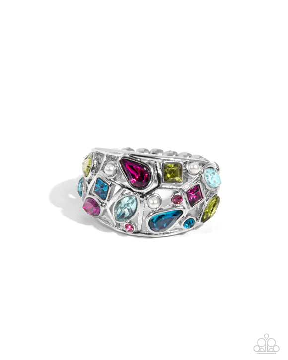 Abstract Accuracy - Pink - Paparazzi Accessories Multi Colored Ring