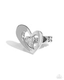 Abstract Amor - White - Heart Ring - Paparazzi Accessories