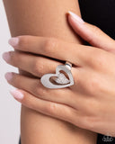 Abstract Amor - White - Heart Ring - Paparazzi Accessories