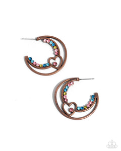 Sympathetic Sweetheart - Copper - Moon Earrings