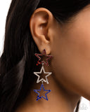 Patriotic Pageantry - Multi - Paparazzi Red White and Blue Patriotic Star Post Earrings