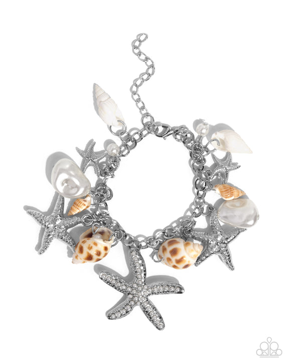 Seashell Song - White - Paparazzi Shell Charm Bracelet