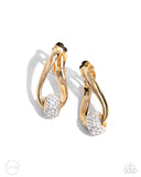 Secret Standout - Gold - Paparazzi Clip-on Earrings