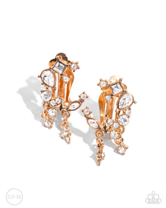 Fantastical Fashion - Gold - Paparazzi Accessories Clip-On Earrings