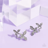 Adorably Aerial - White - Paparazzi Butterfly Hoop Earrings