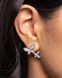 Adorably Aerial - White - Paparazzi Butterfly Hoop Earrings