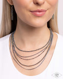 Dangerously Demure - Multi - Paparazzi Pink Diamond Oil Spill Layered Necklace 2024