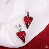 Glossy Goodwill - Red - Paparazzi Strawberry Heart Earrings