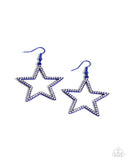 Streamlined Stars - Blue - Paparazzi Dipped Star Earrings