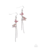 Aerial Affection - Pink - Paparazzi Accessories Butterfly Earrings