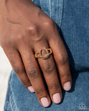 Luck Be A LEADER - Gold  - Paparazzi Horseshoe Ring