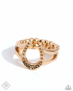 Luck Be A LEADER - Gold  - Paparazzi Horseshoe Ring