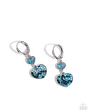 Delightful Valentines Day - Blue - Paparazzi Heart Hinge Hoop Earrings