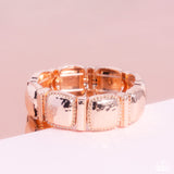 Textured Tranquility - Rose Gold - Paparazzi Strecth Bracelet