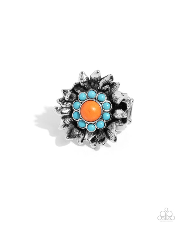 Screening Sunflower - Orange - Paparazzi Ring