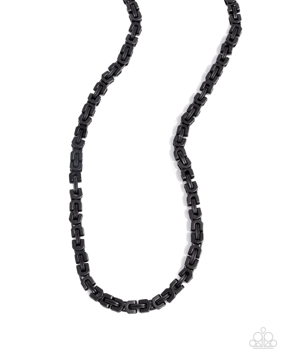 Welded Work - Black - Paparazzi Urban Chain Necklace