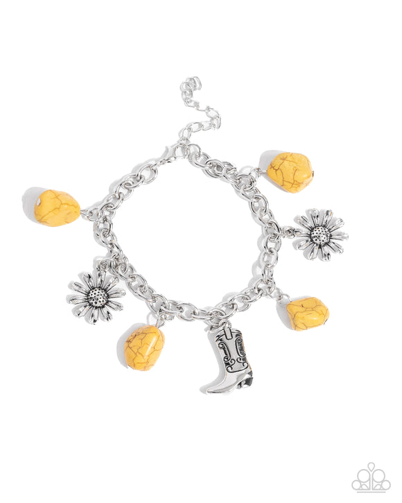 Badlands Beau - Yellow - Paparazzi Boot Bracelet