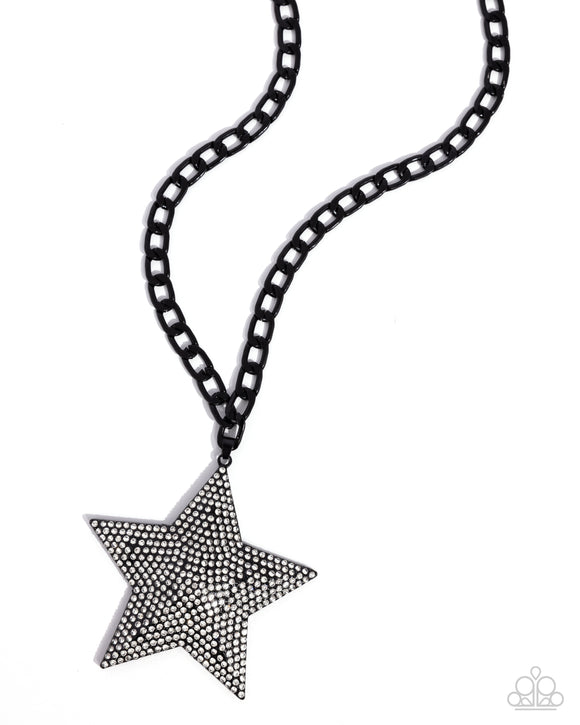 Stellar Selfie - Black  - Paparazzi 2024 Convention Exclusive Star Necklace