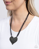 Affectionate Action - Black - Paparazzi Accessories - Heart Necklace