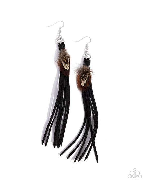 Feathered Festivity - Black - Paparazzi Accessories