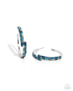 Ritzy Reputation - Blue - Paparazzi Hoop Earrings