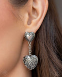 Rustic Reveal - Silver - 0824 Fashion Fix Heart Earrings