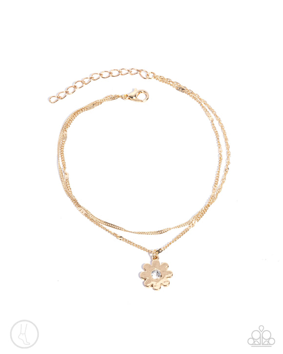 Blossoming Breeze - Gold - Paparazzi Ankle Bracelet