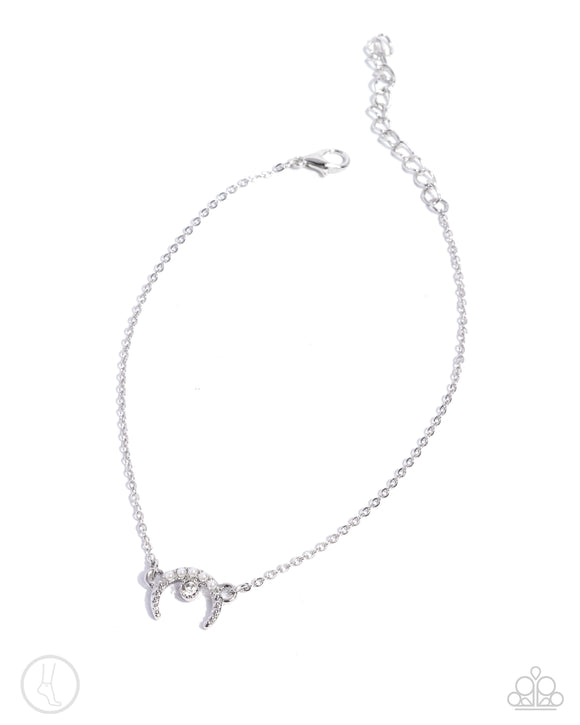 Got It Made - White - Paparazzi Accessories Horseshoe Anklet