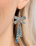 Date Night Decadence - Blue - Paparazzi Accessories Bow Earrings