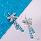 Date Night Decadence - Blue - Paparazzi Accessories Bow Earrings