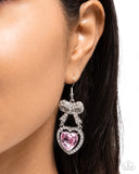 Adorable Allure - Pink - Paparazzi Accessories Bow Heart Earrings