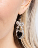 Adorable Allure - Black - Paparazzi Accessories Heart Earrings